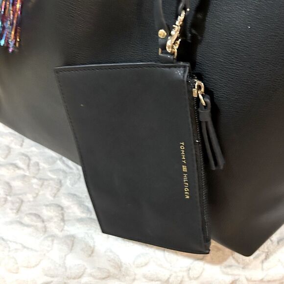 Victoria's Secret Large Black Tote with wristlet Colorful Tassel - Picture 3 of 7